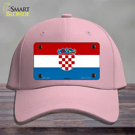 Croatia Flag Novelty License Plate Hat Cotton / Pink