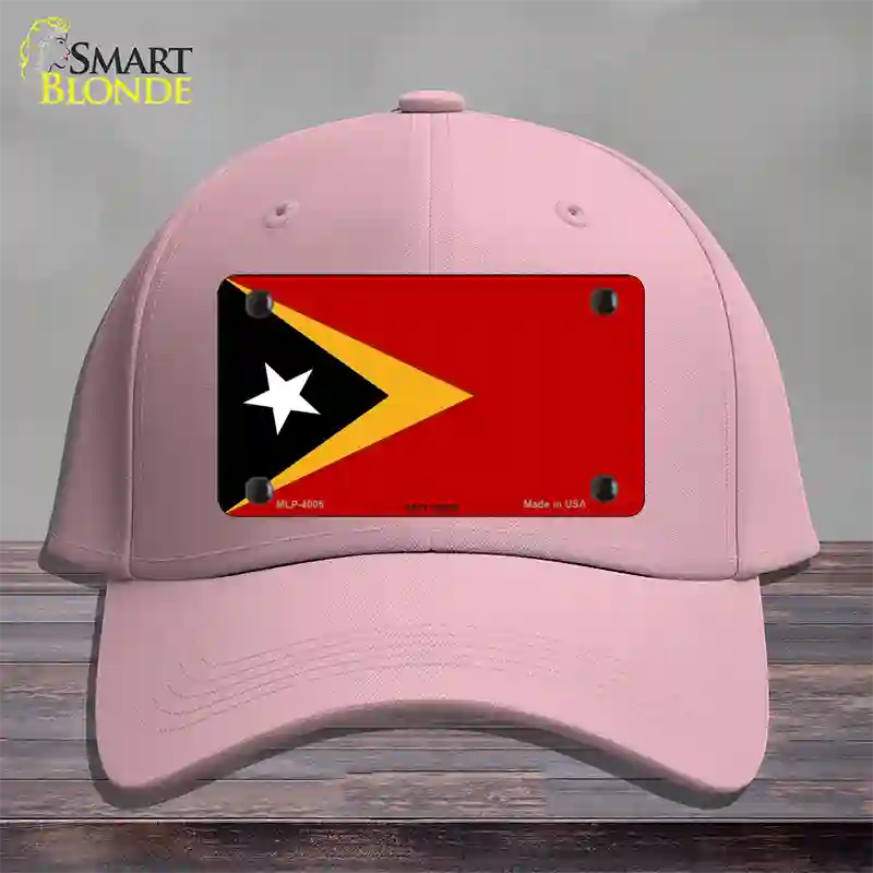 East Timor Flag Novelty License Plate Hat Cotton / Pink