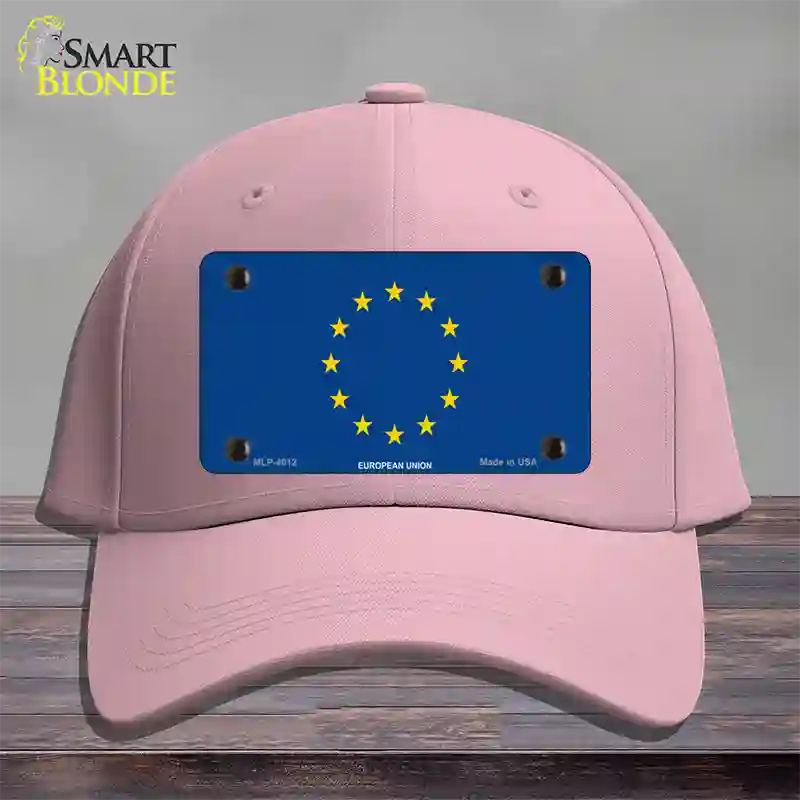 European Union Flag Novelty License Plate Hat Cotton / Pink