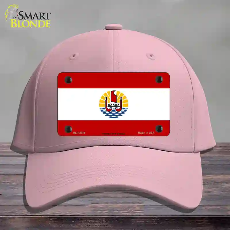 French Polynesia Flag Novelty License Plate Hat Cotton / Pink