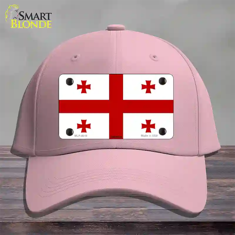 Georgia Flag Novelty License Plate Hat Cotton / Pink