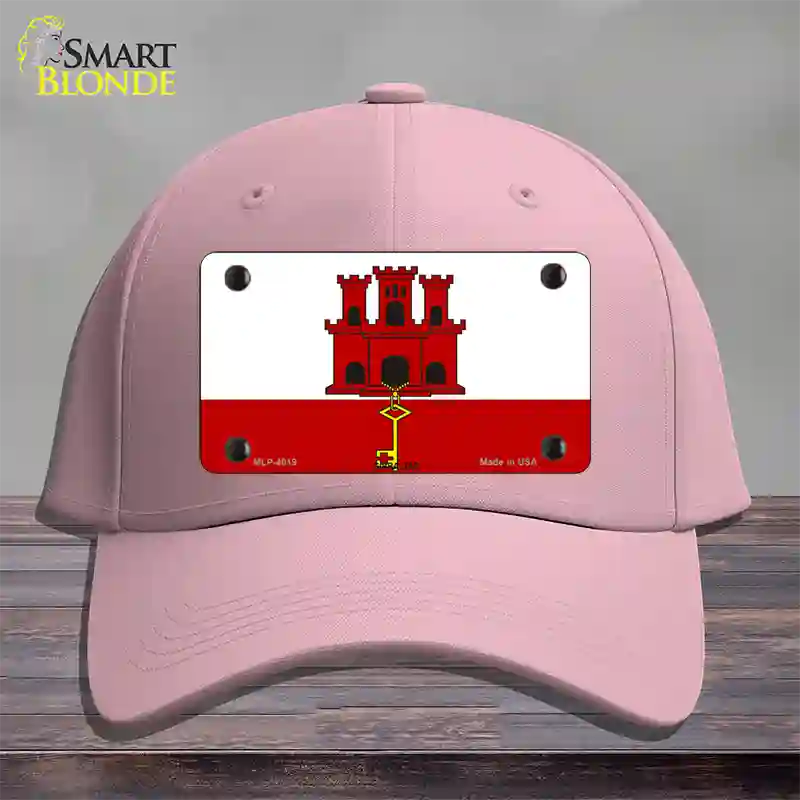 Gibraltar Flag Novelty License Plate Hat Cotton / Pink