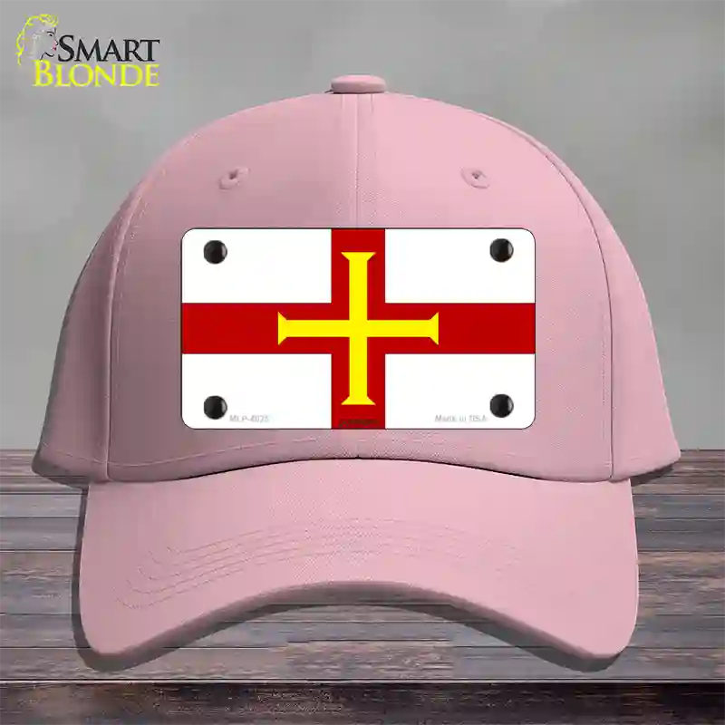 Guernsey Flag Novelty License Plate Hat Cotton / Pink