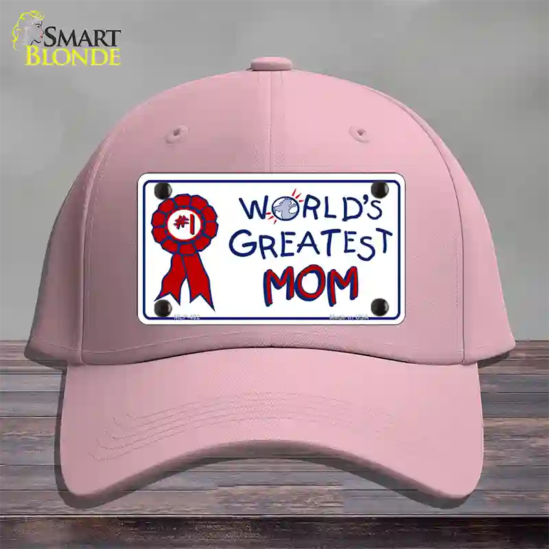 Worlds Greatest Mom Novelty License Plate Hat Cotton / Pink