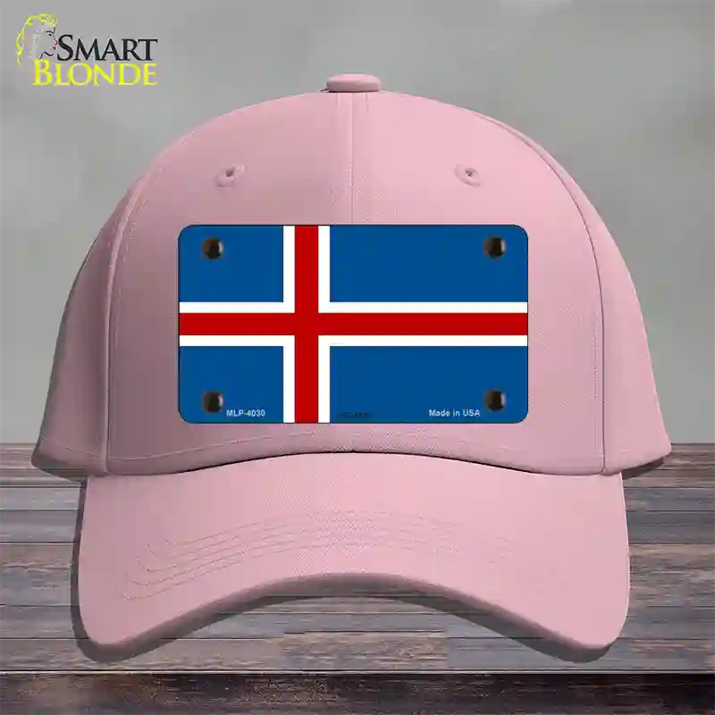 Iceland Flag Novelty License Plate Hat Cotton / Pink