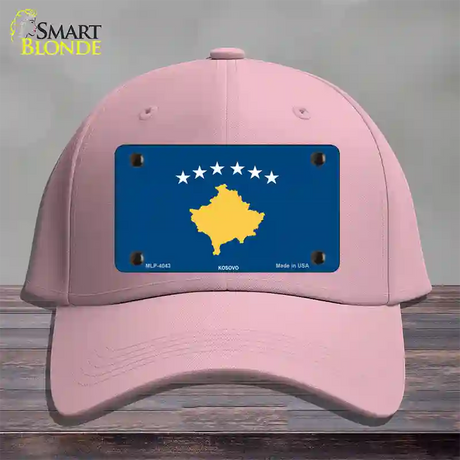 Kosovo Flag Novelty License Plate Hat Cotton / Pink