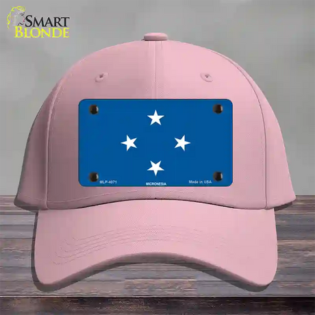 Micronesia Flag Novelty License Plate Hat Cotton / Pink