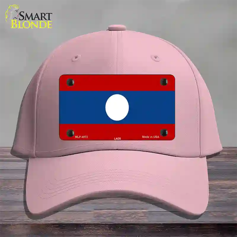 Laos Flag Novelty License Plate Hat Cotton / Pink