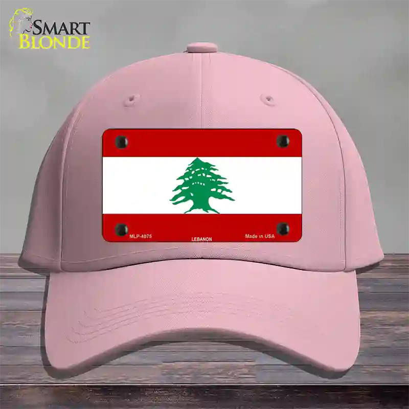 Lebanon Flag Novelty License Plate Hat Cotton / Pink