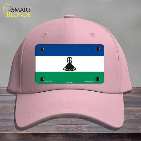 Lesotho Flag Novelty License Plate Hat Cotton / Pink