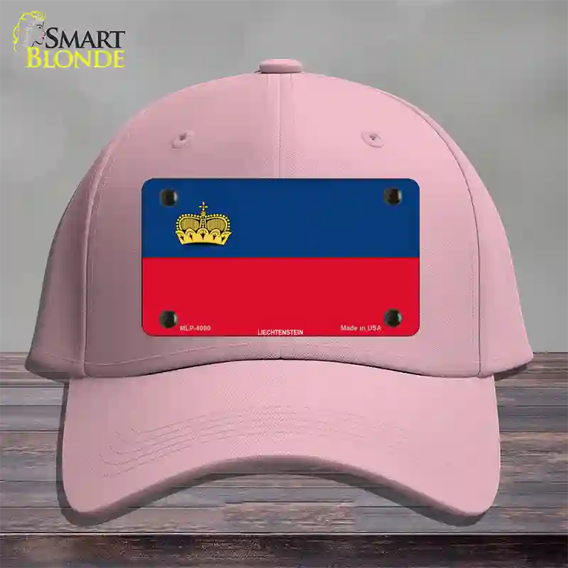 Liechtenstein Flag Novelty License Plate Hat Cotton / Pink