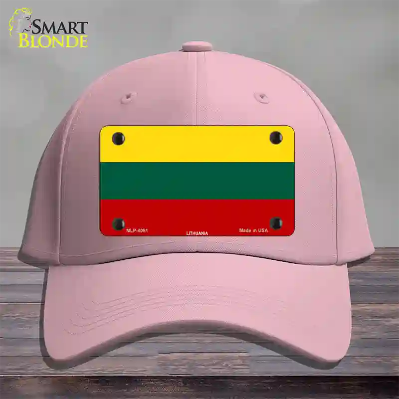 Lithuania Flag Novelty License Plate Hat Cotton / Pink