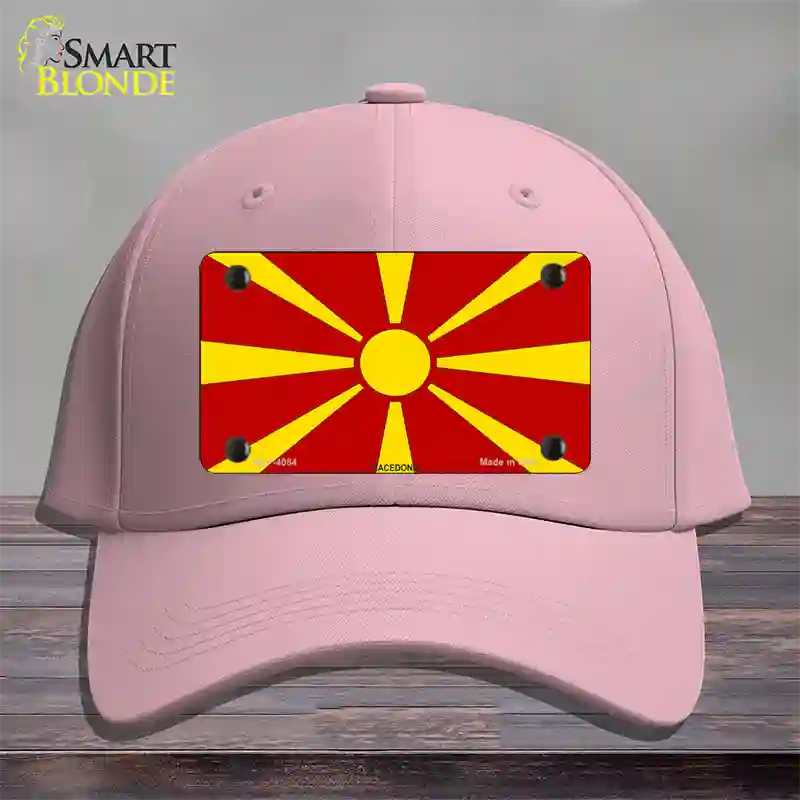 Macedonia Flag Novelty License Plate Hat Cotton / Pink