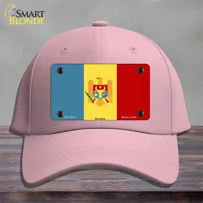 Moldova Flag Novelty License Plate Hat Cotton / Pink