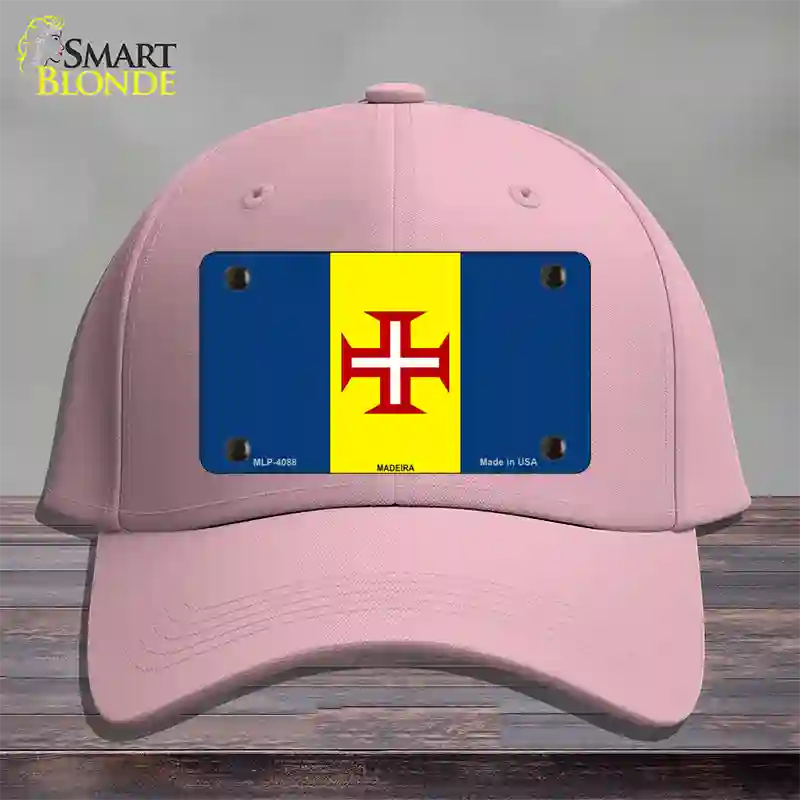 Madeira Flag Novelty License Plate Hat Cotton / Pink