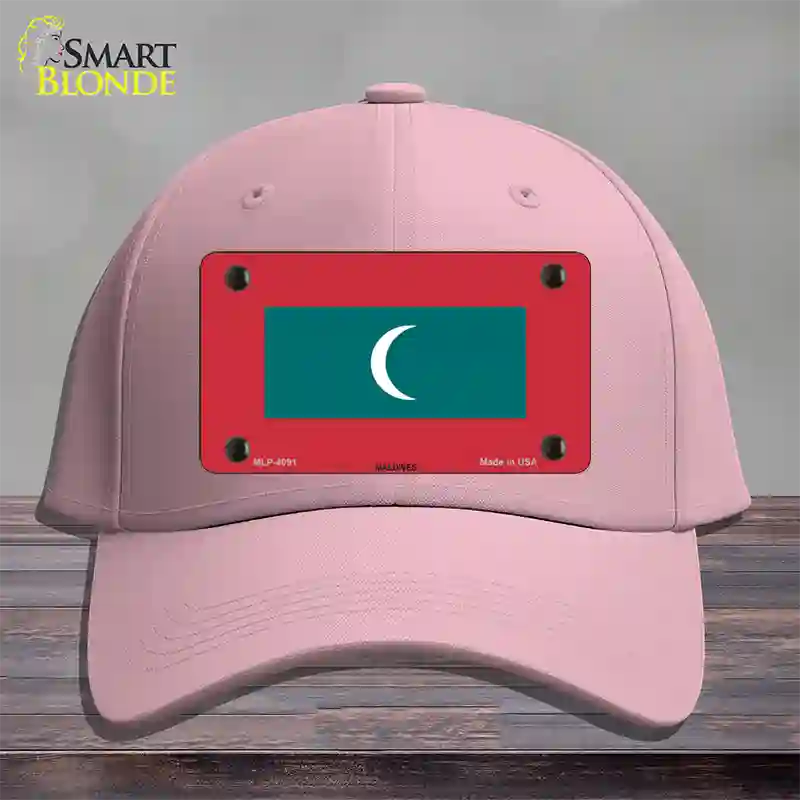 Maldives Flag Novelty License Plate Hat Cotton / Pink