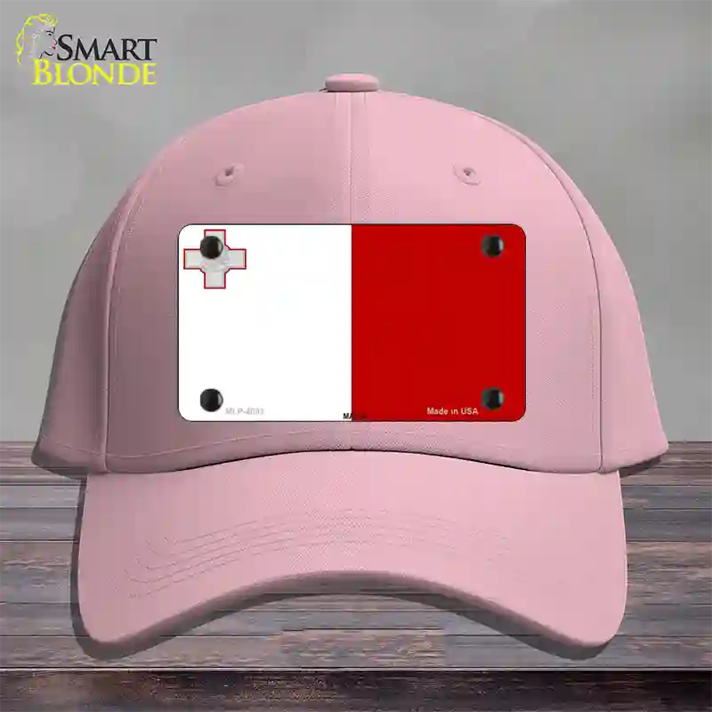 Malta Flag Novelty License Plate Hat Cotton / Pink