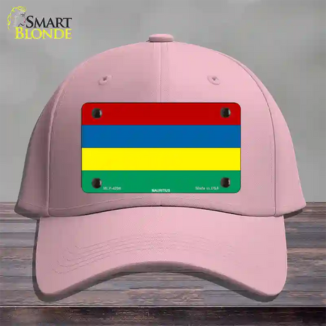 Mauritius Flag Novelty License Plate Hat Cotton / Pink