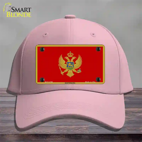 Montenegro Flag Novelty License Plate Hat Cotton / Pink