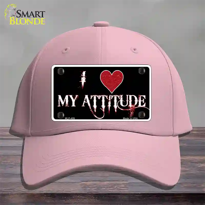 I Love My Attitude Novelty License Plate Hat Cotton / Pink