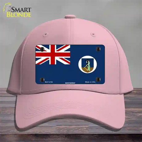 Montserrat Flag Novelty License Plate Hat Cotton / Pink