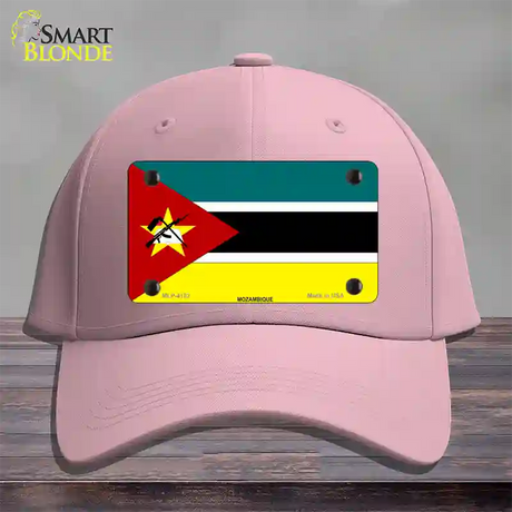 Mozambique Flag Novelty License Plate Hat Cotton / Pink