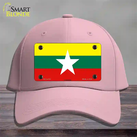 Myanmar Flag Novelty License Plate Hat Cotton / Pink