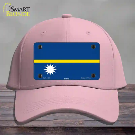 Nauru Flag Novelty License Plate Hat Cotton / Pink