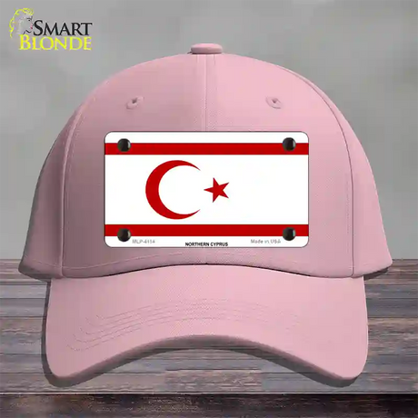 Northern Cyprus Flag Novelty License Plate Hat Cotton / Pink