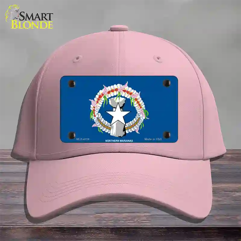 Northern Marianas Flag Novelty License Plate Hat Cotton / Pink