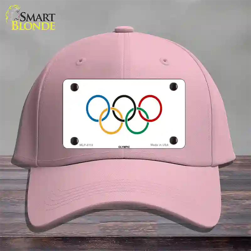 Olympic Flag Novelty License Plate Hat Cotton / Pink