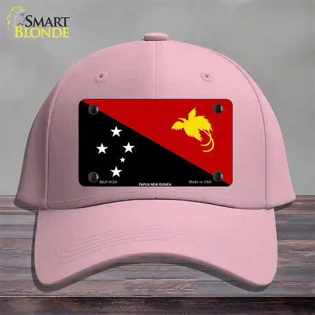 Papua New Guinea Flag Novelty License Plate Hat Cotton / Pink