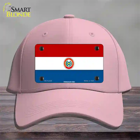 Paraguay-OBV Flag Novelty License Plate Hat Cotton / Pink