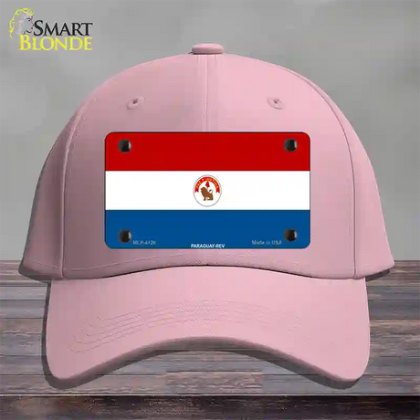 Paraguay-REV Flag Novelty License Plate Hat Cotton / Pink