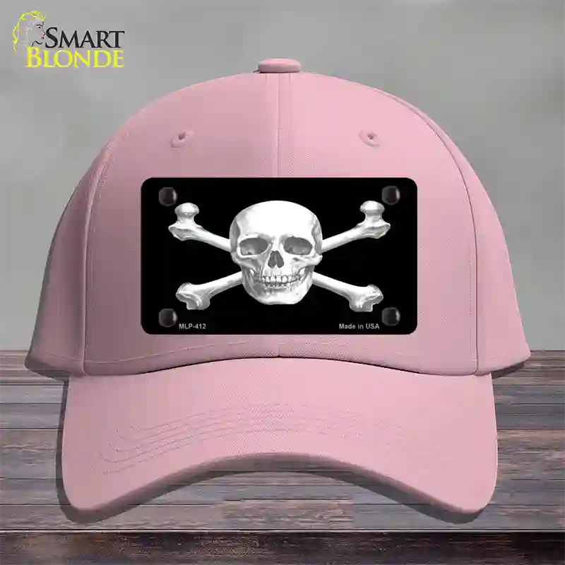 Skull And Cross Bones Novelty License Plate Hat Cotton / Pink