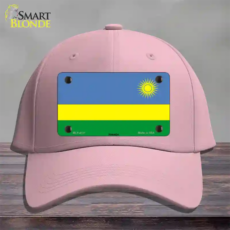 Rwanda Flag Novelty License Plate Hat Cotton / Pink