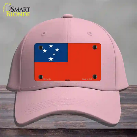 Samoa Flag Novelty License Plate Hat Cotton / Pink