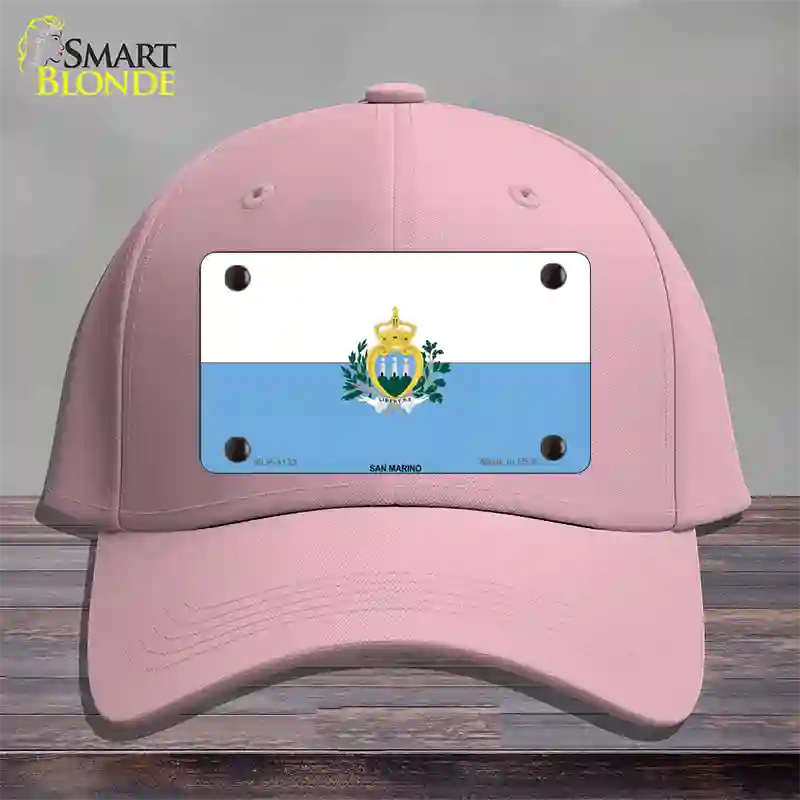 San Marino Flag Novelty License Plate Hat Cotton / Pink