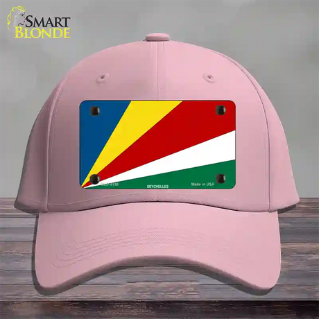 Seychelles Flag Novelty License Plate Hat Cotton / Pink