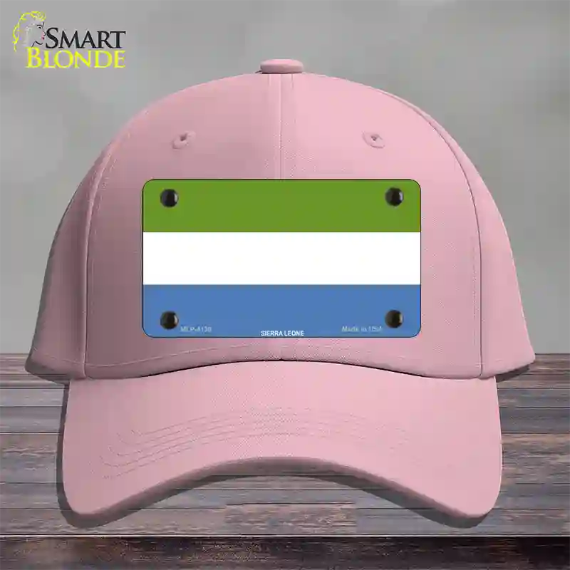 Sierra Leone Flag Novelty License Plate Hat Cotton / Pink