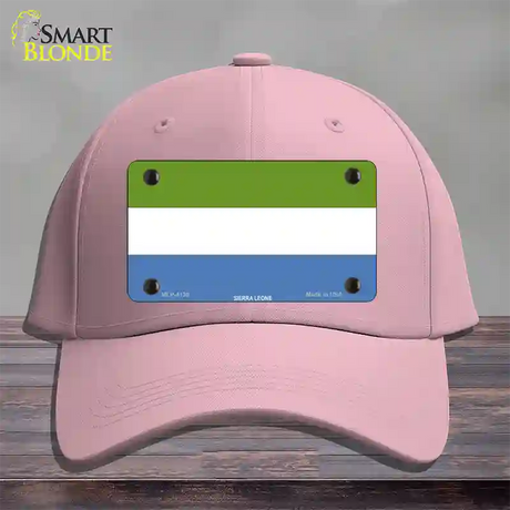 Sierra Leone Flag Novelty License Plate Hat Cotton / Pink