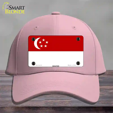 Singapore Flag Novelty License Plate Hat Cotton / Pink