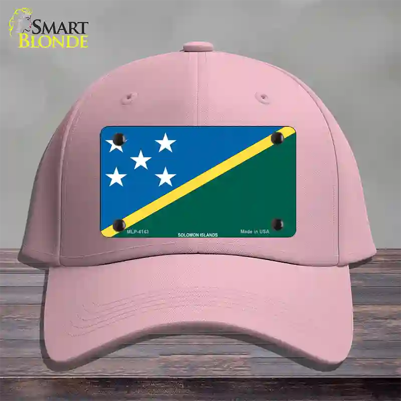 Solomon Islands Flag Novelty License Plate Hat Cotton / Pink