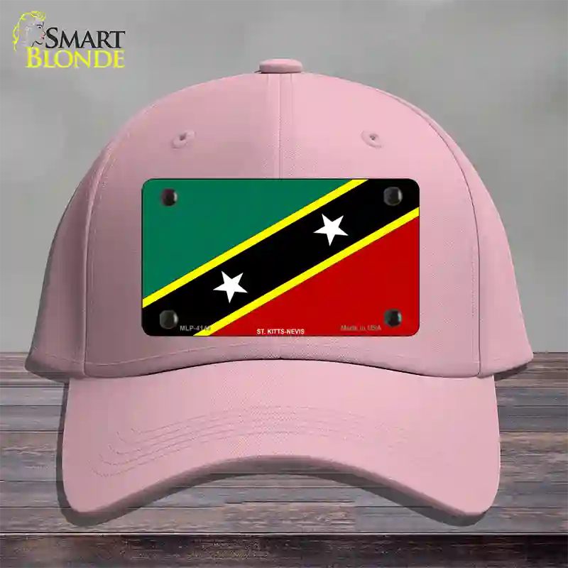 St Kitts-Nevis Flag Novelty License Plate Hat Cotton / Pink