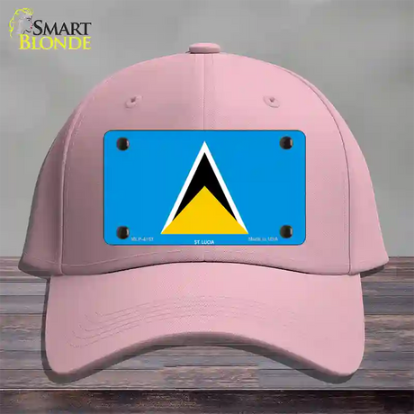 St Lucia Flag Novelty License Plate Hat Cotton / Pink