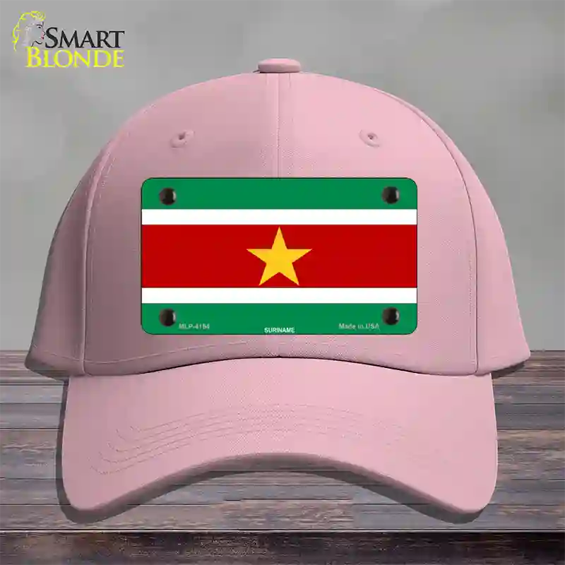 Suriname Flag Novelty License Plate Hat Cotton / Pink