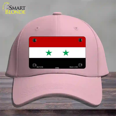 Syria Flag Novelty License Plate Hat Cotton / Pink