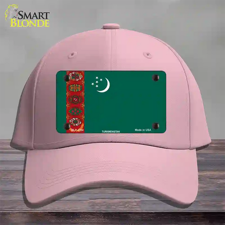 Turkmenistan Flag Novelty License Plate Hat Cotton / Pink