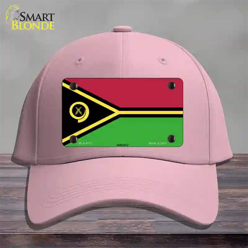 Vanuatu Flag Novelty License Plate Hat Cotton / Pink