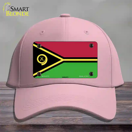 Vanuatu Flag Novelty License Plate Hat Cotton / Pink